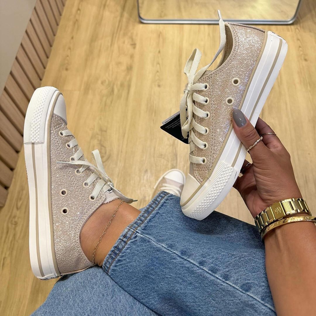 Tênis All Star Glitter Pérola