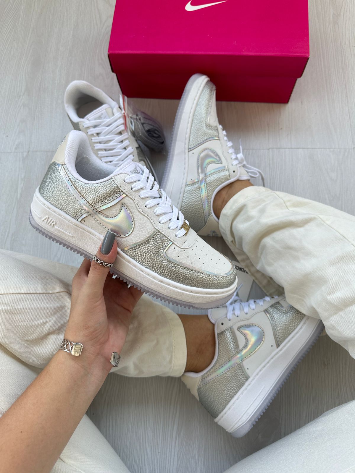 Tênis Prata Off White Croco