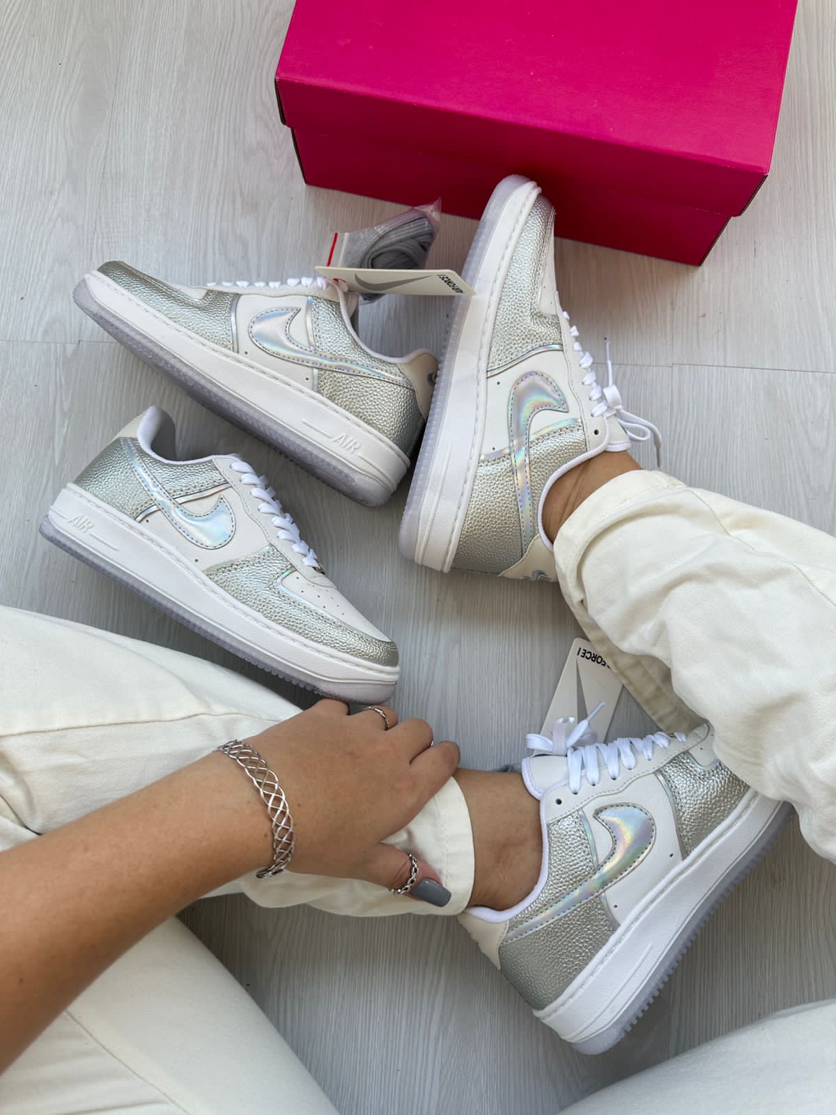 Tênis Prata Off White Croco