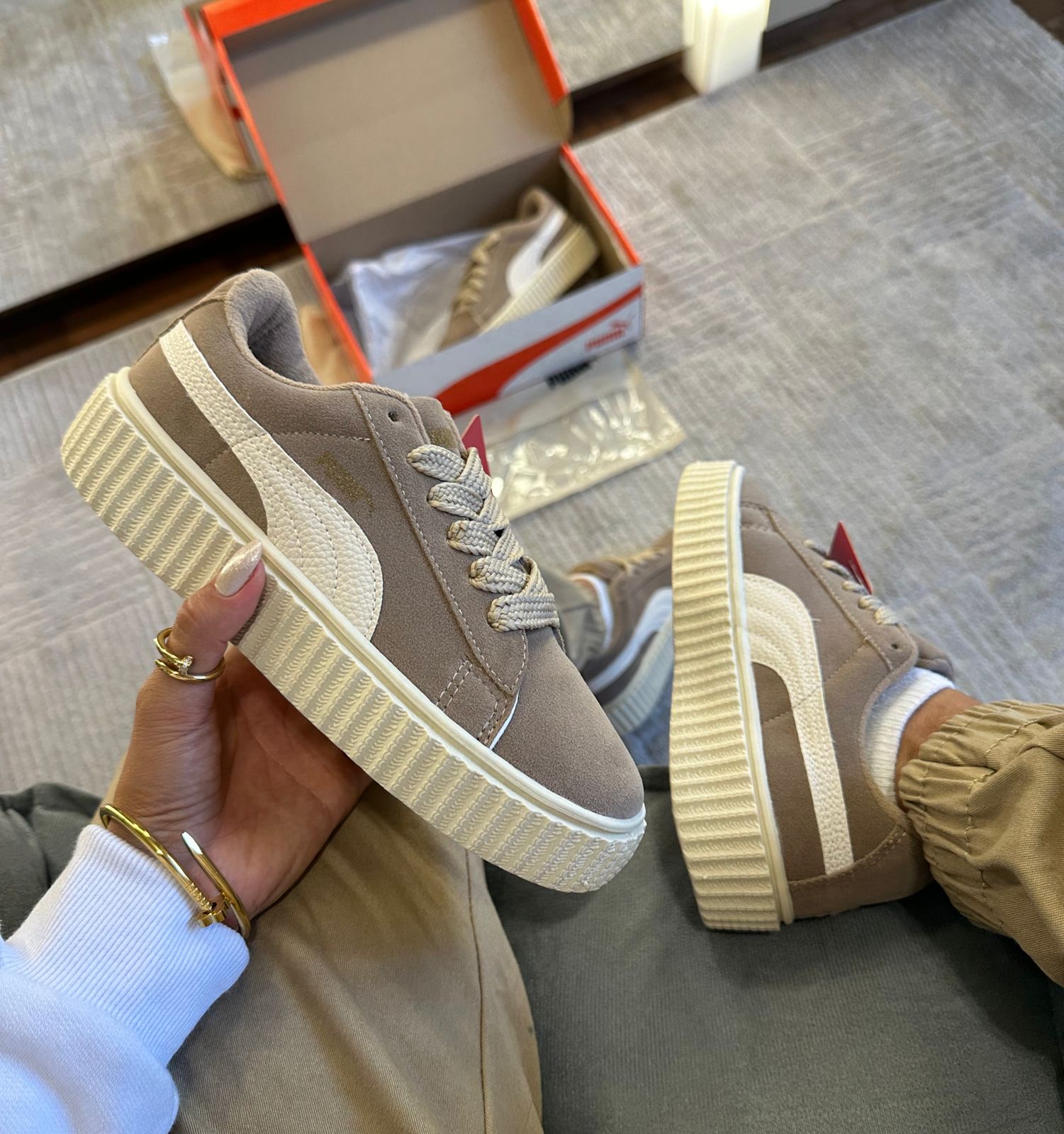 Tênis Suede Soft Marfim
