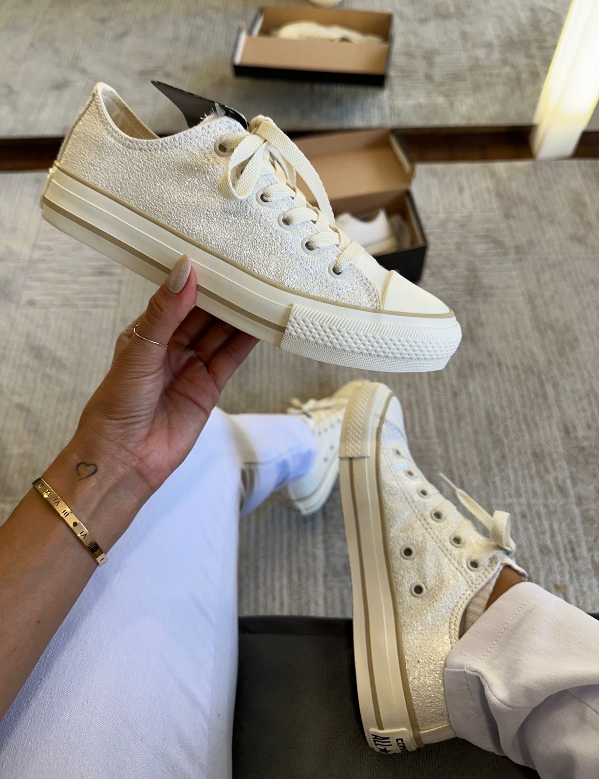 Tênis All Star Glitter Branco