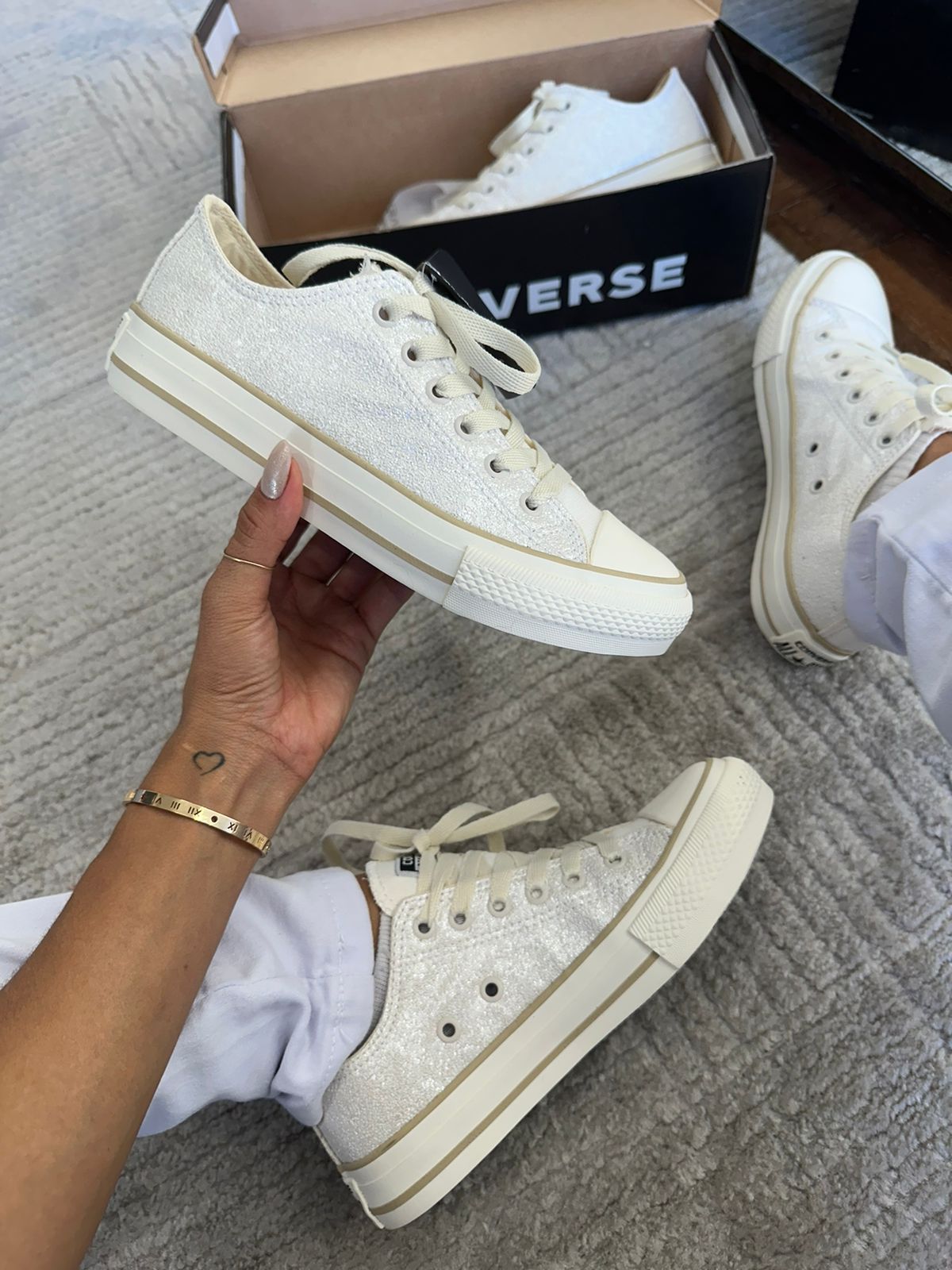 Tênis All Star Glitter Branco