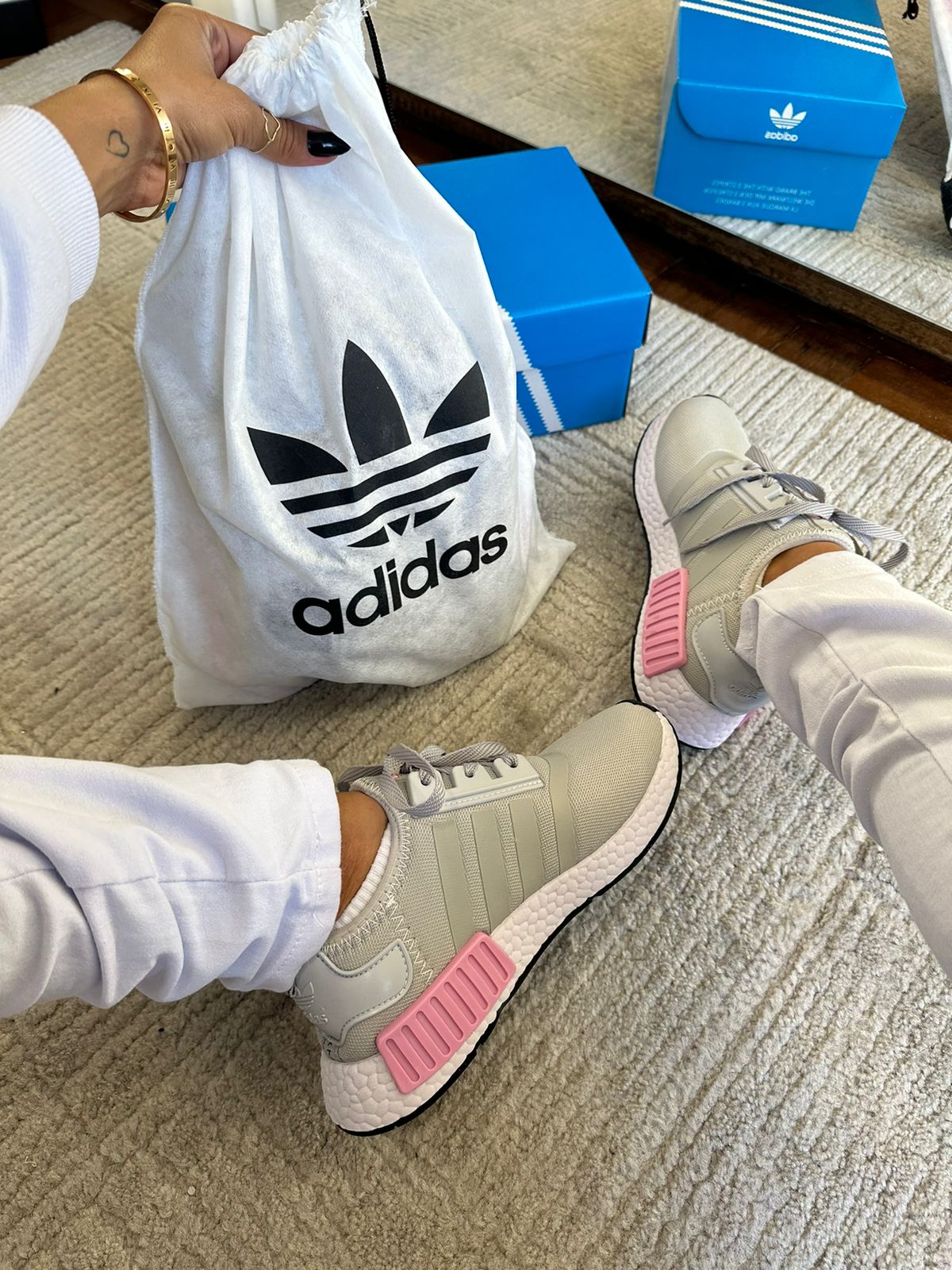 Tênis Ad. Sport NMD Cinza Rosa