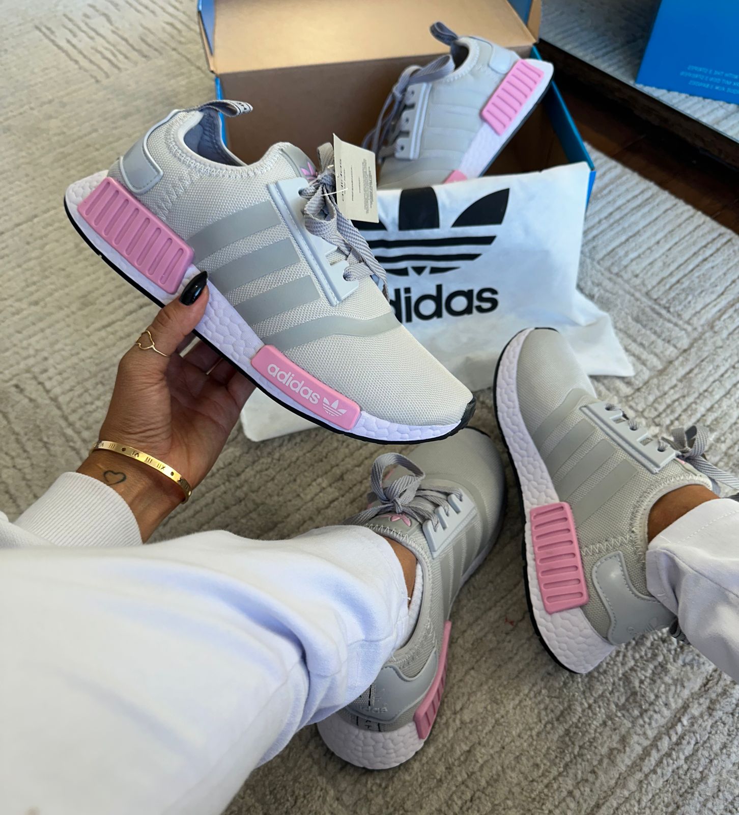 Tênis Ad. Sport NMD Cinza Rosa