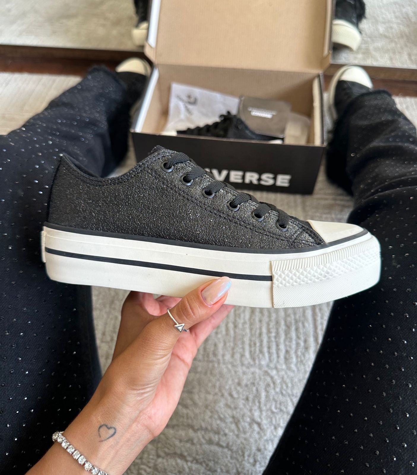Tênis All Star Plataforma Shine Preto