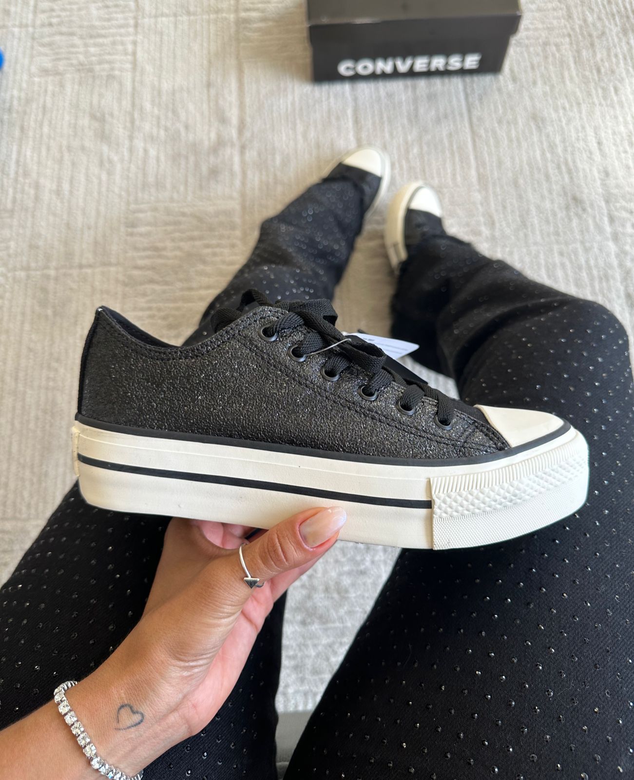 Tênis All Star Plataforma Shine Preto