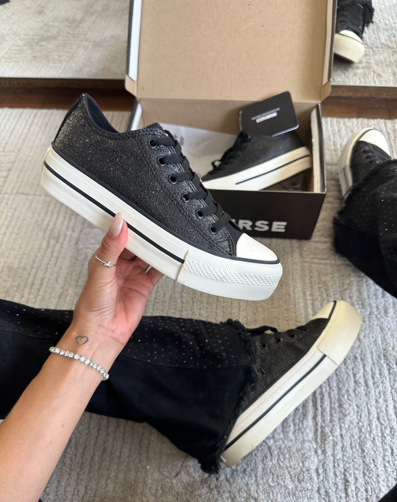 Tênis All Star Plataforma Shine Preto