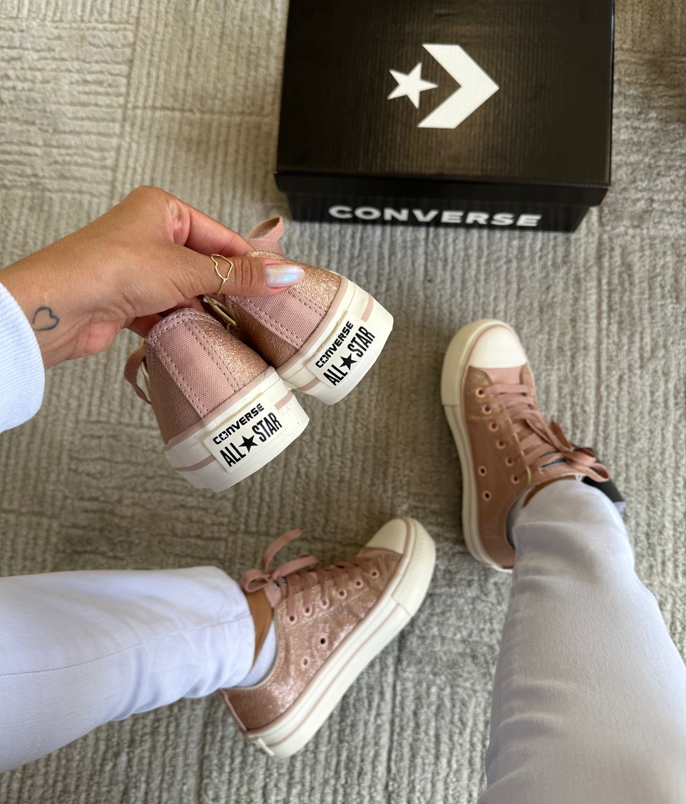Tênis All Star Plataforma Shine Rose