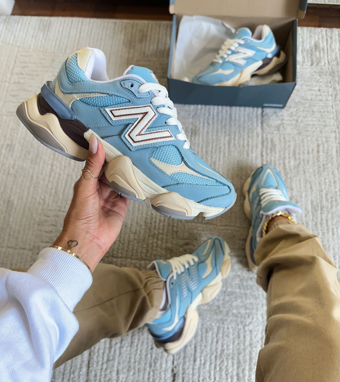 Tênis Balance 9060 Azul bebê Couro Legítimo