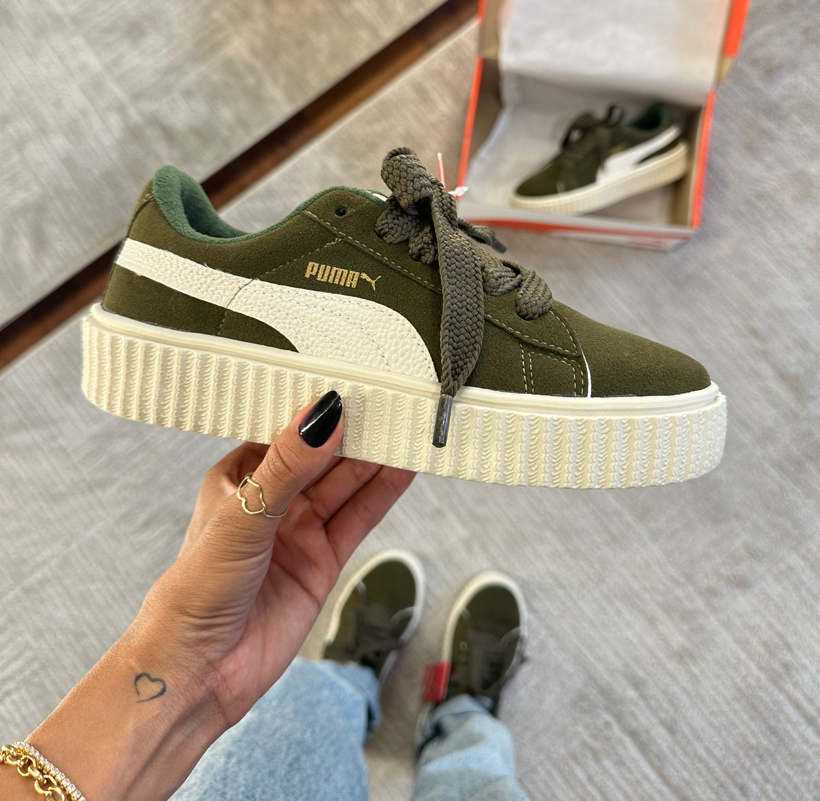 Tênis Suede Soft Verde Militar