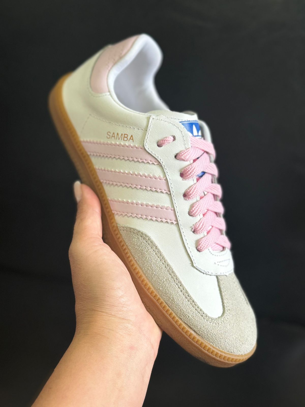 Tênis Samba Rosa Couro Legítimo