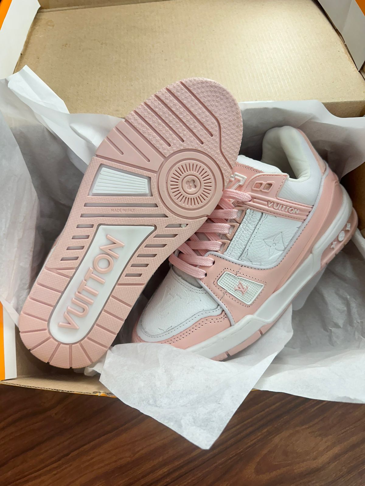 Tênis LV Trainer Rosa Couro Legítimo