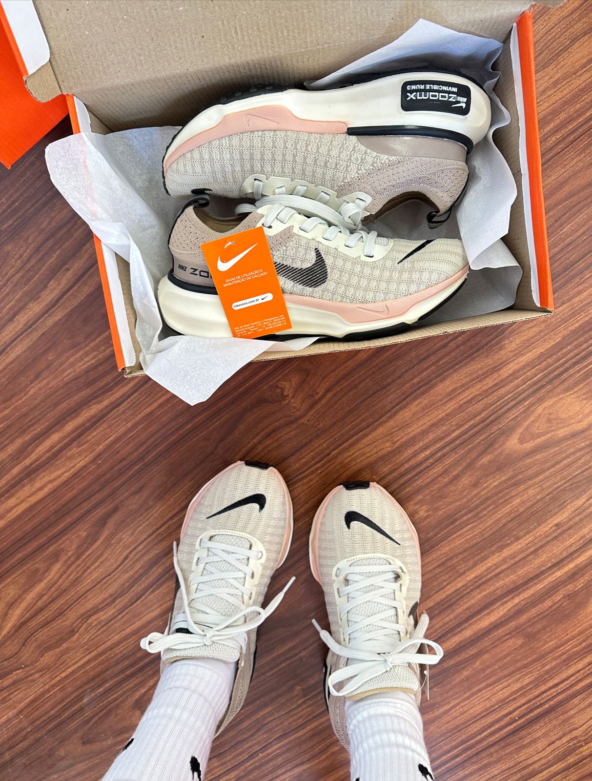 Tênis N. Zoom Run Branco/ Rosa