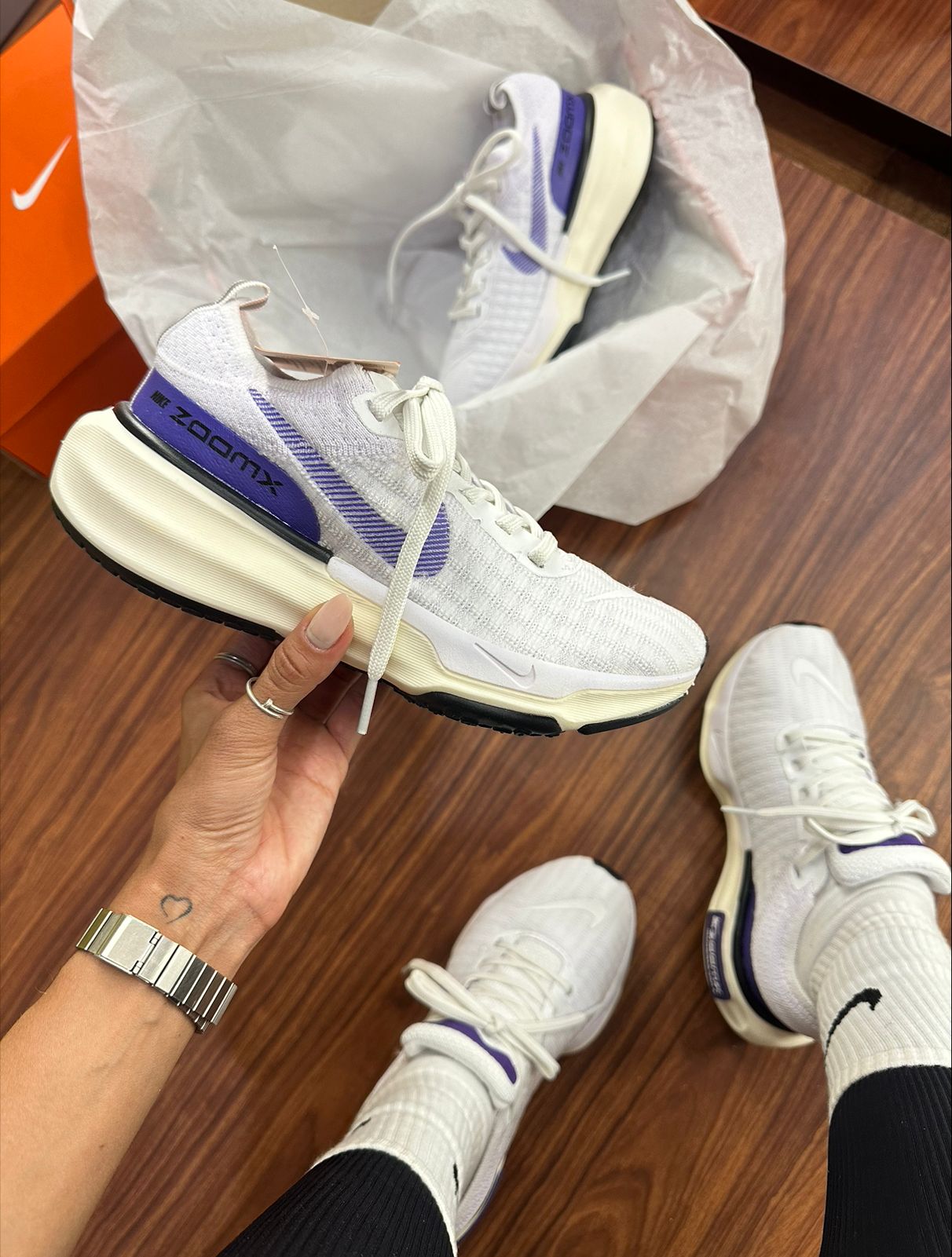 Tênis N. Zoom Run Branco/ Roxo