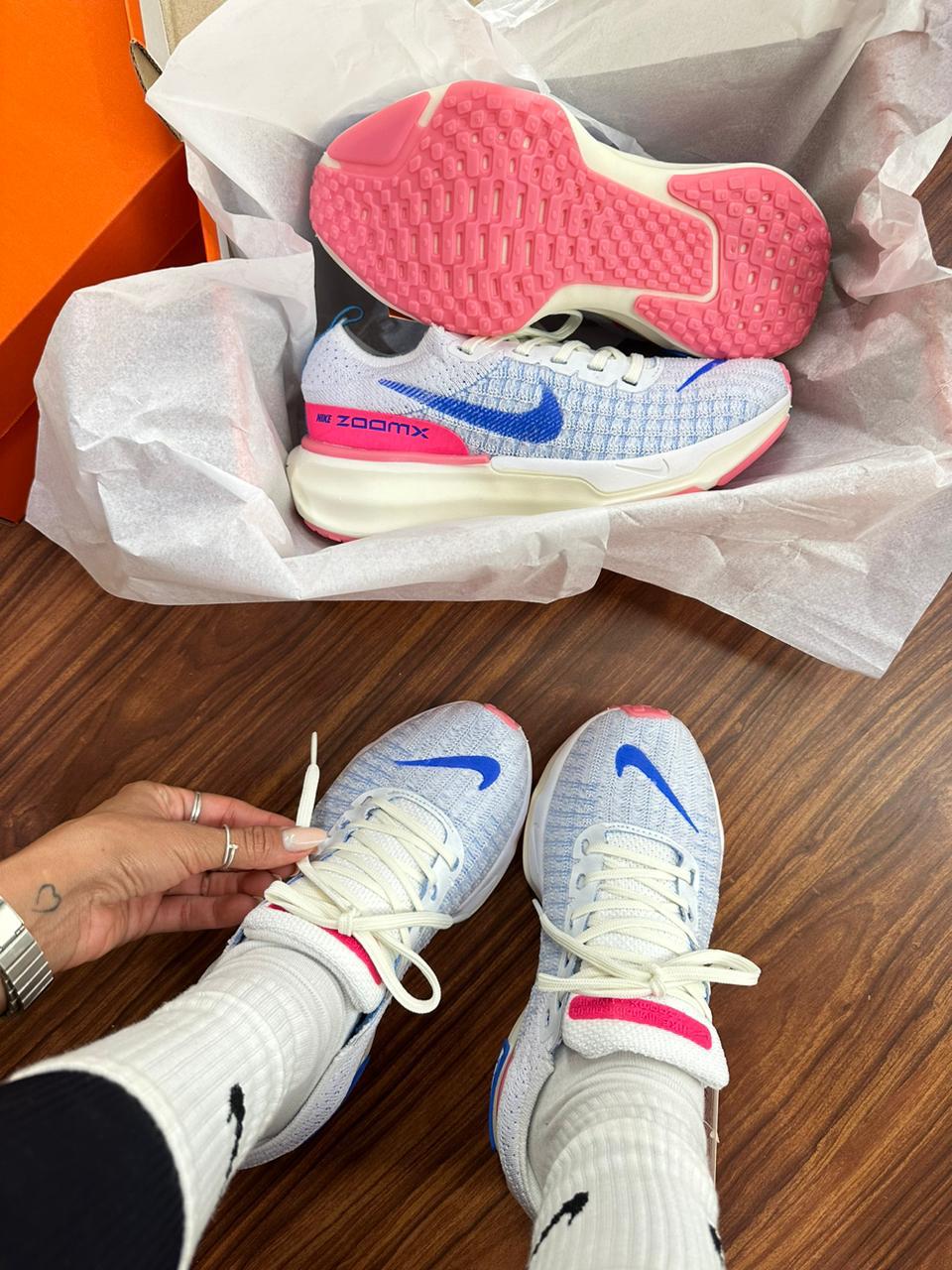 Tênis N. Zoom Run Azul/ Rosa