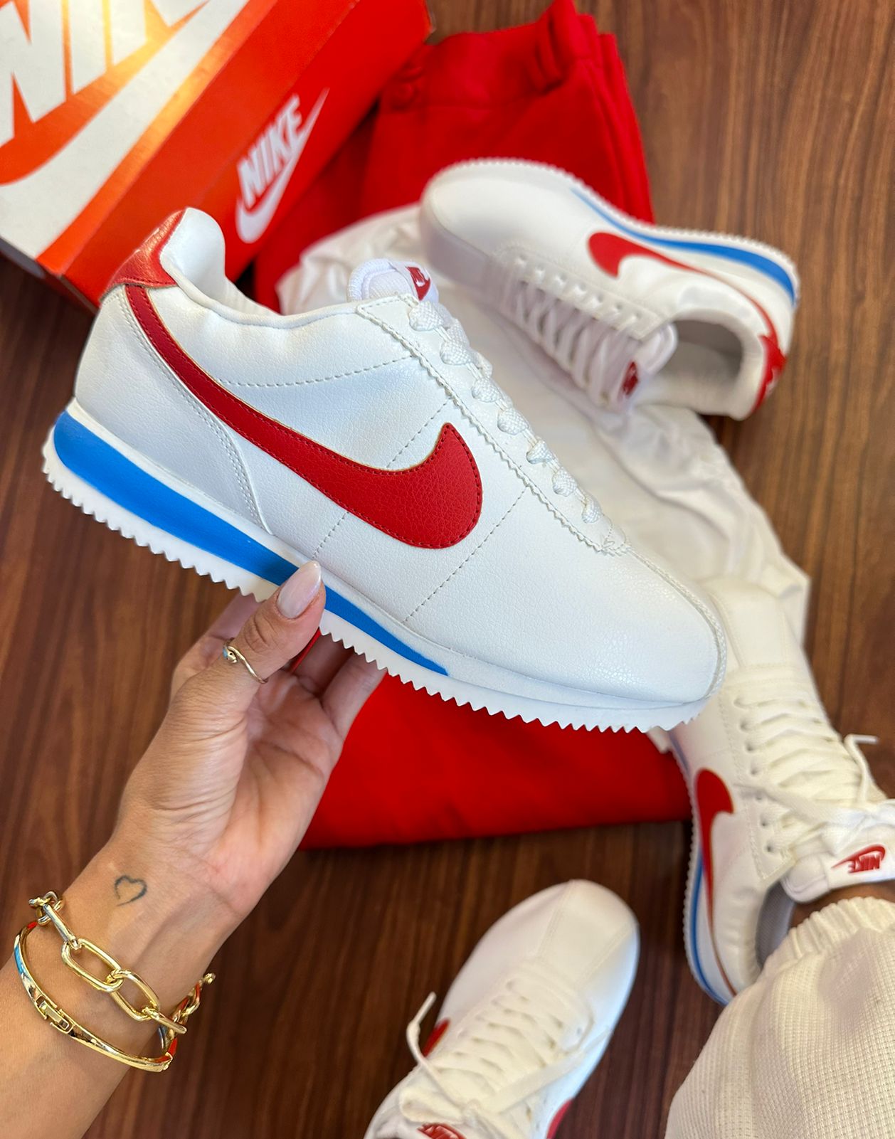 Tênis N. Cortez Branco/ Vermelho