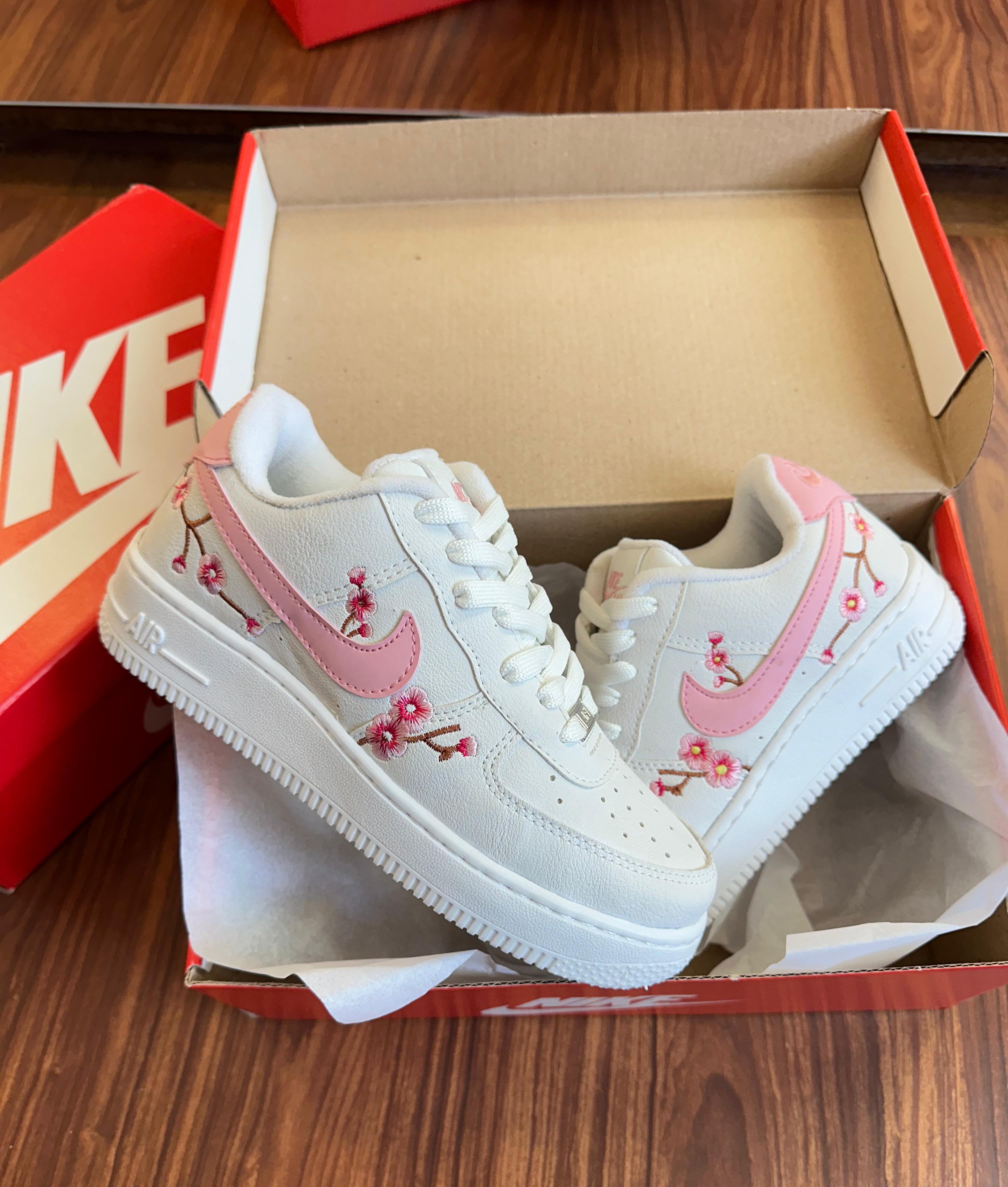 Tênis Air Force Floral Rosa