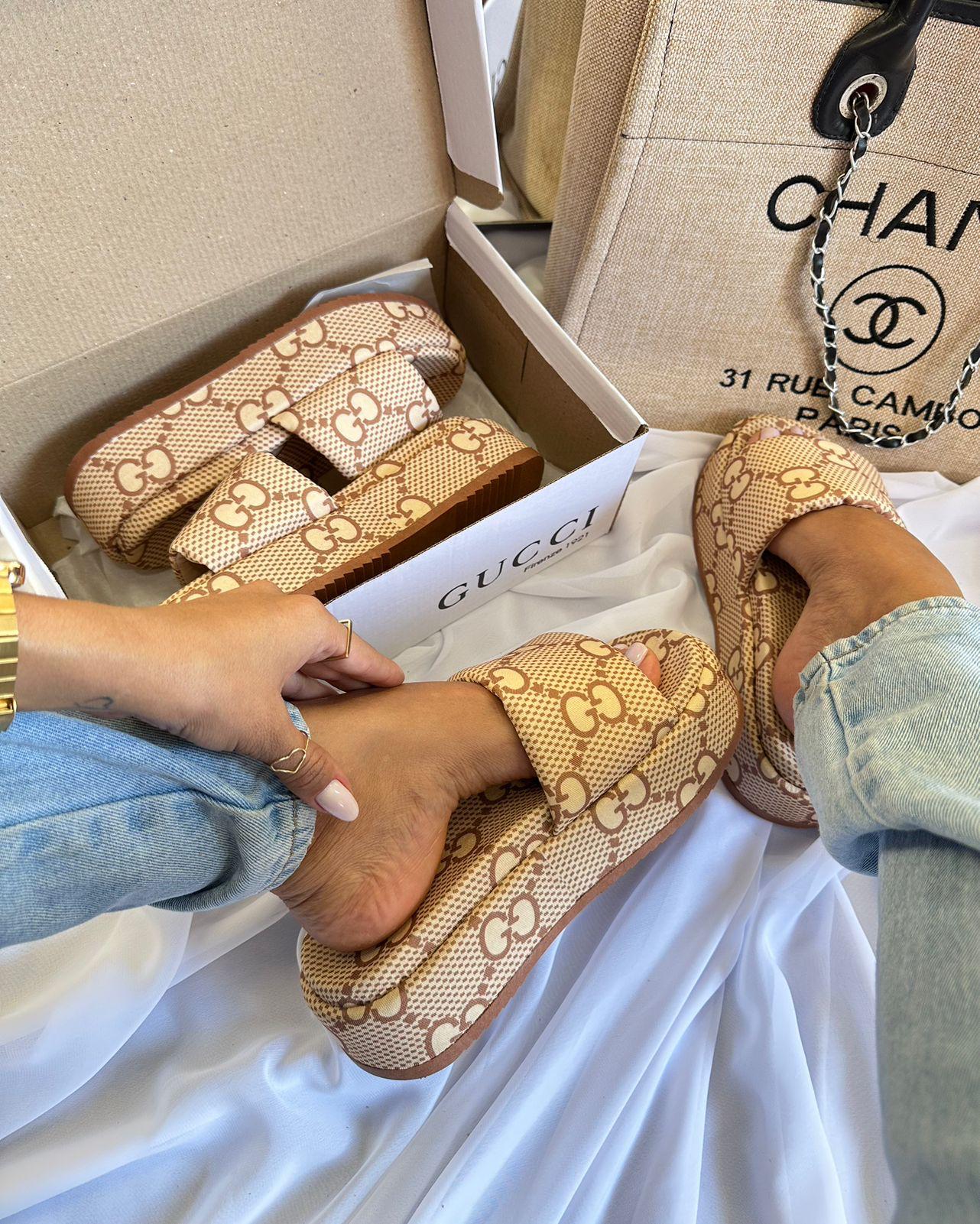 Tamanco Gucci Confort Nude