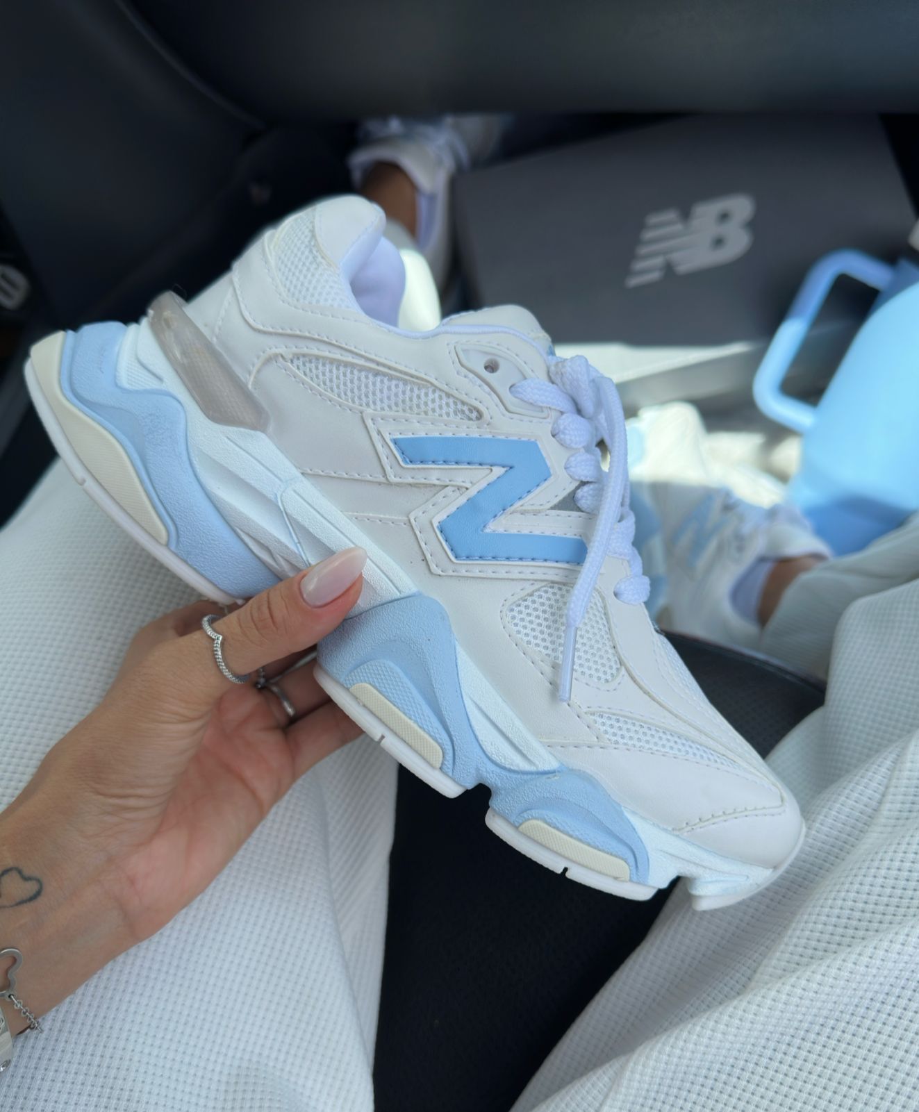 Tênis Balance 9060 Branco Azul Couro Legítimo