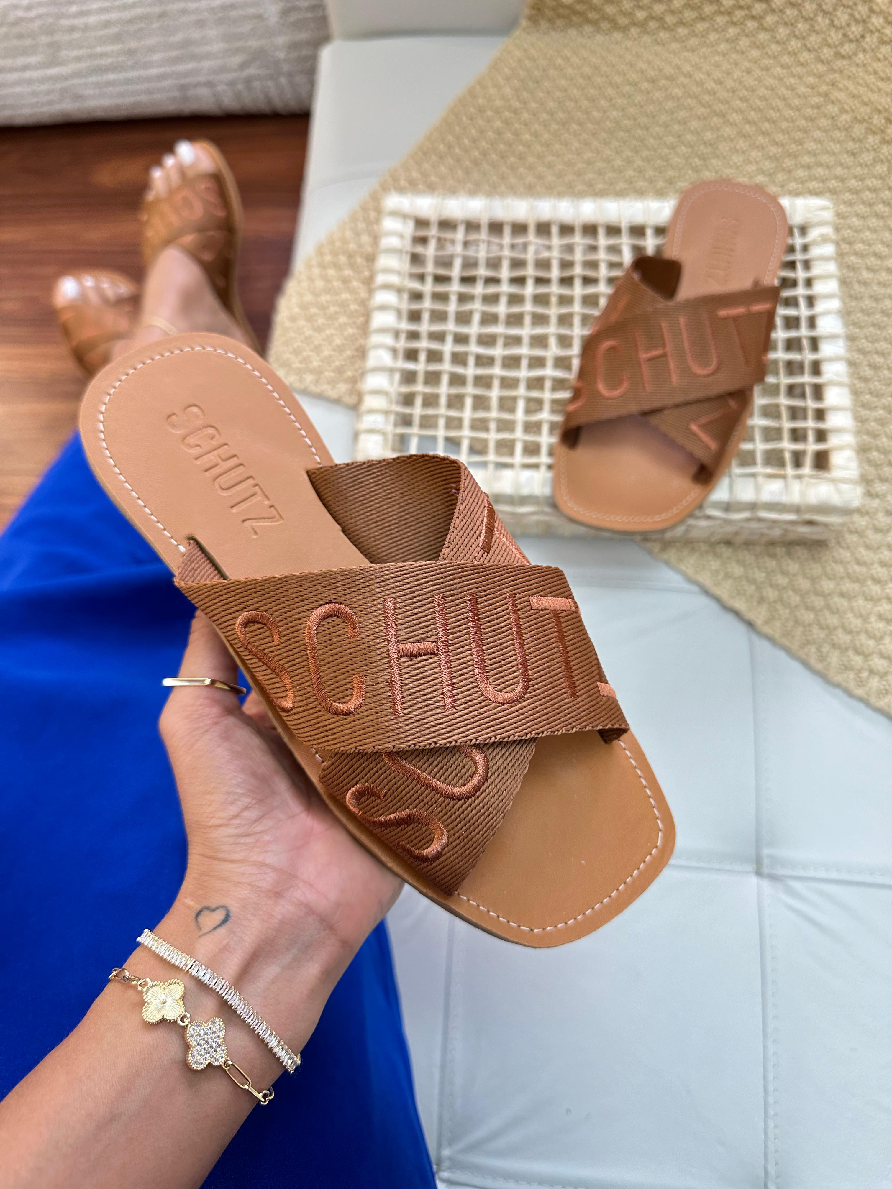 Rasteira Schutz Tira X Marrom