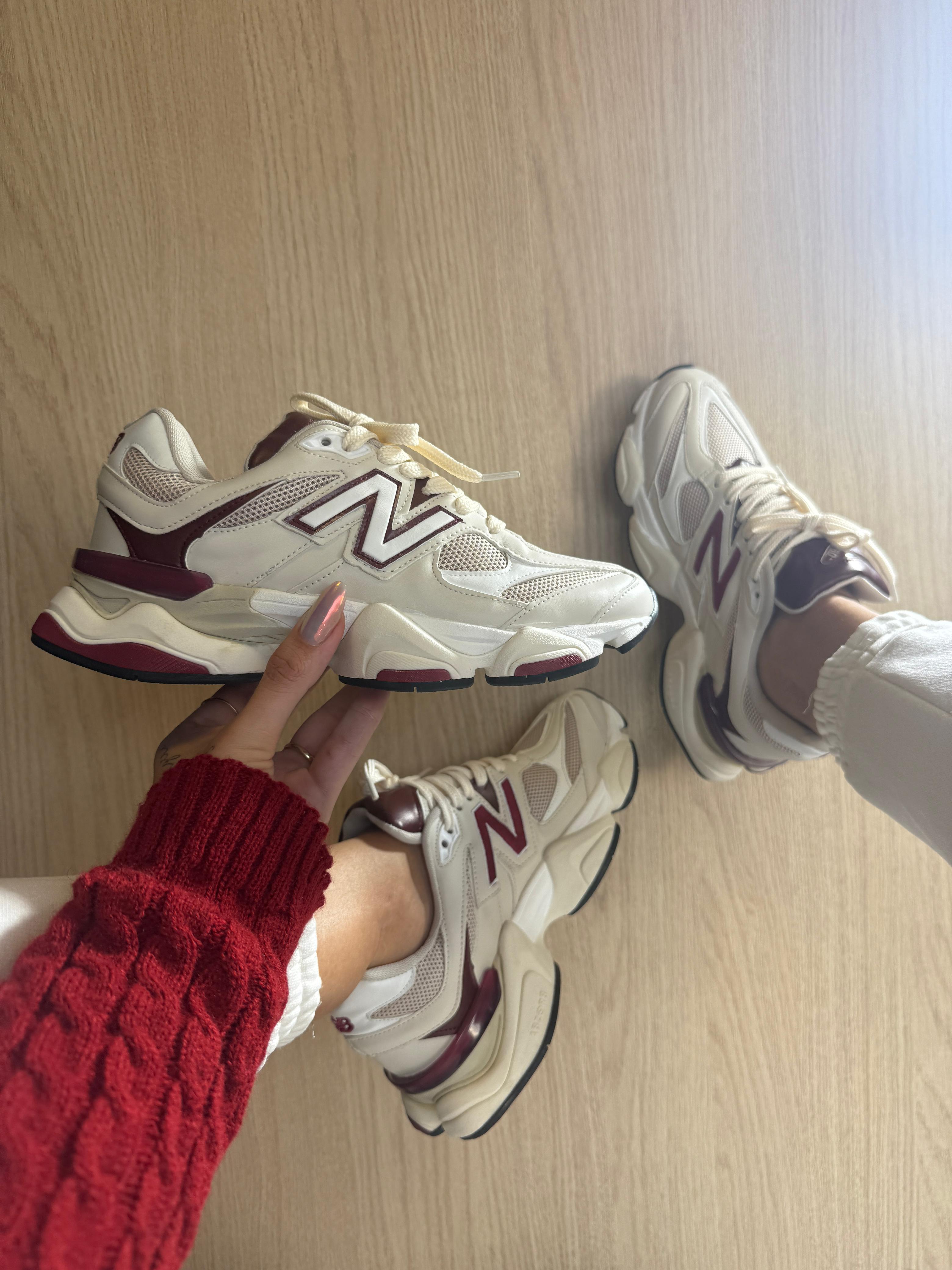 Tênis Balance 9060 Off Bordô Couro Legítimo