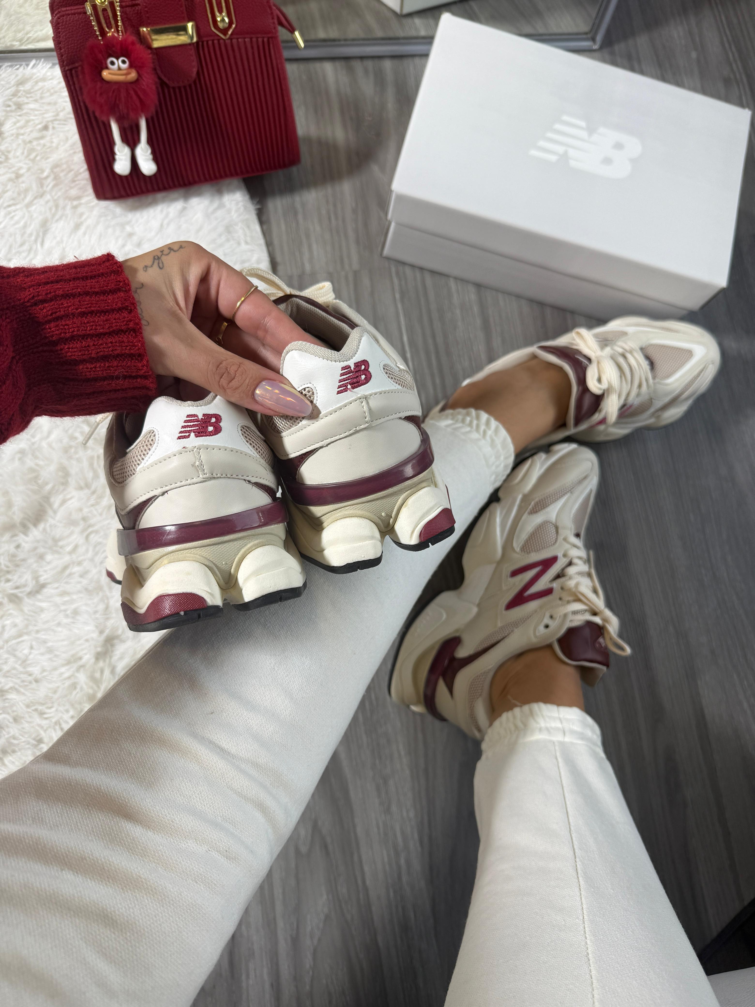 Tênis Balance 9060 Off Bordô Couro Legítimo