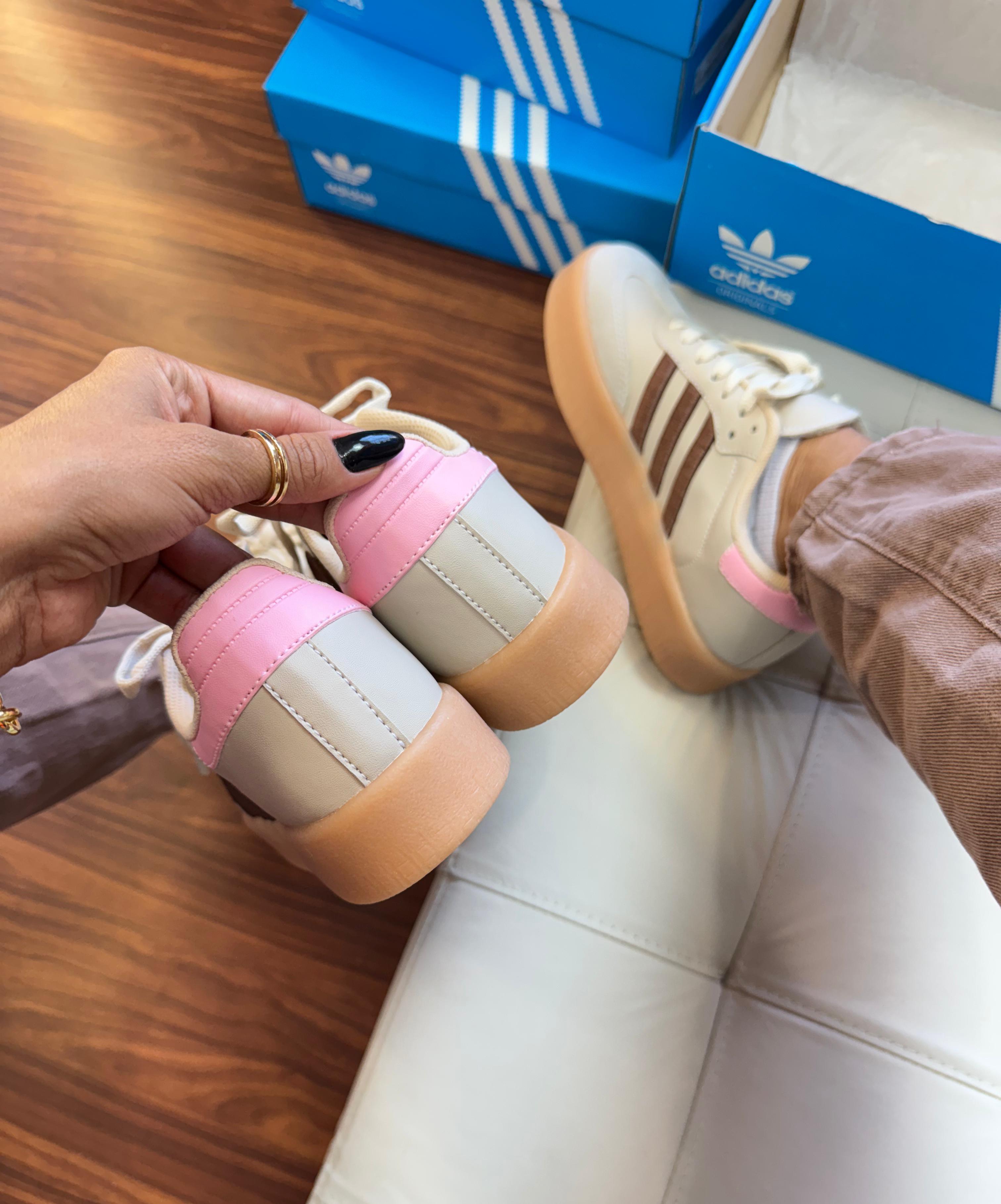 Tênis Sambaê Bege Rosa