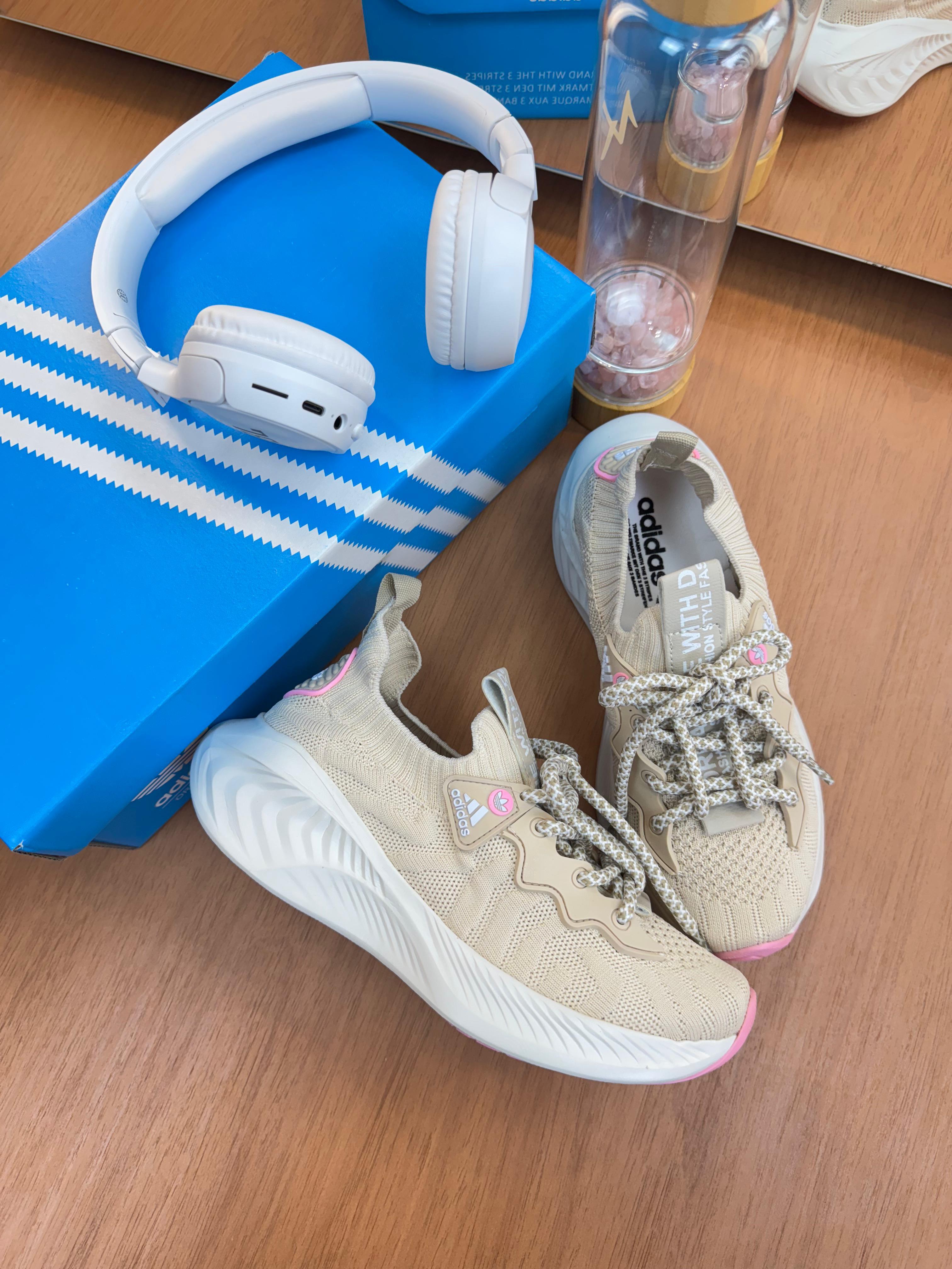 Tênis Ad. Sport Knit Bege Rosa