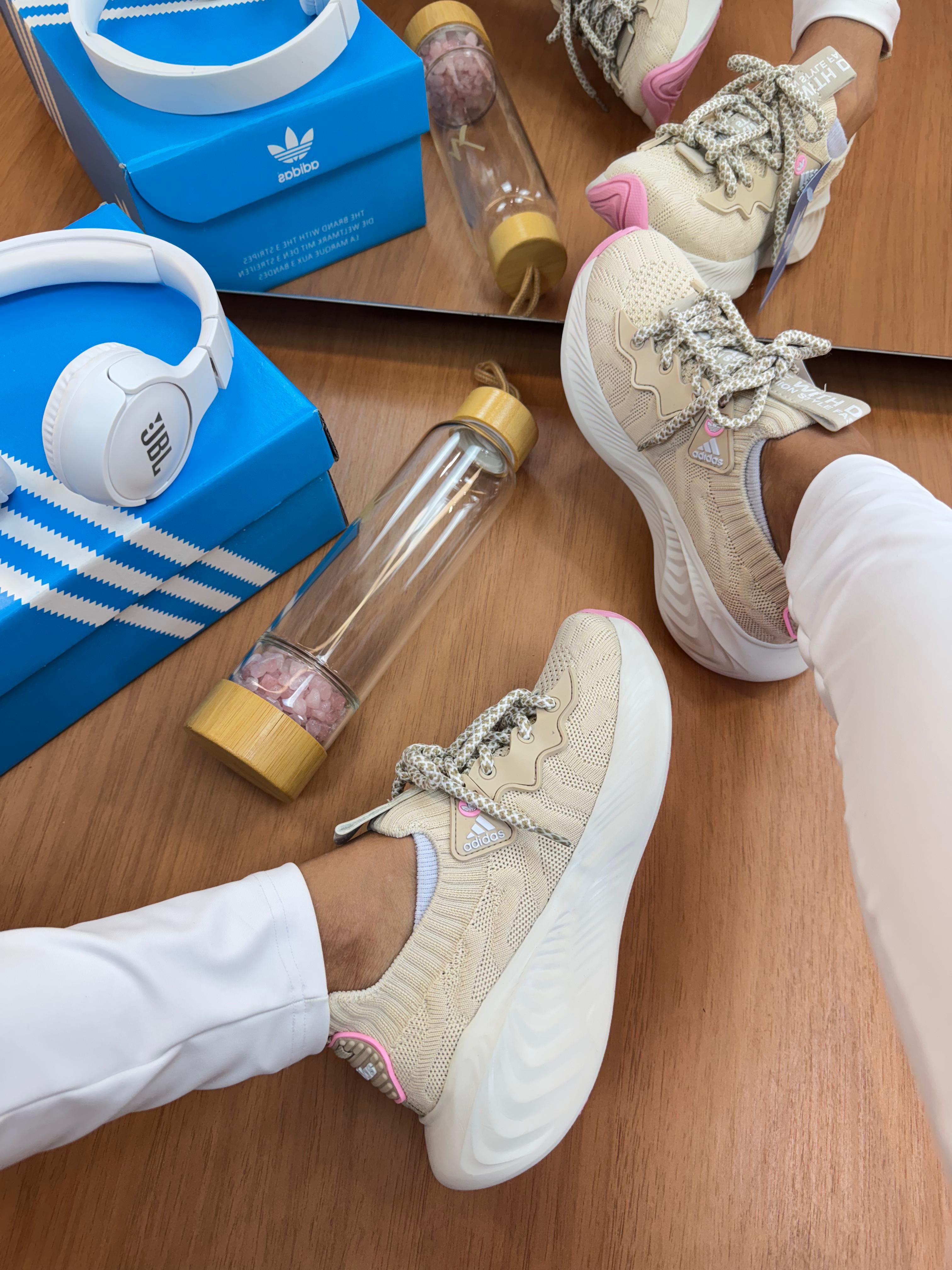 Tênis Ad. Sport Knit Bege Rosa