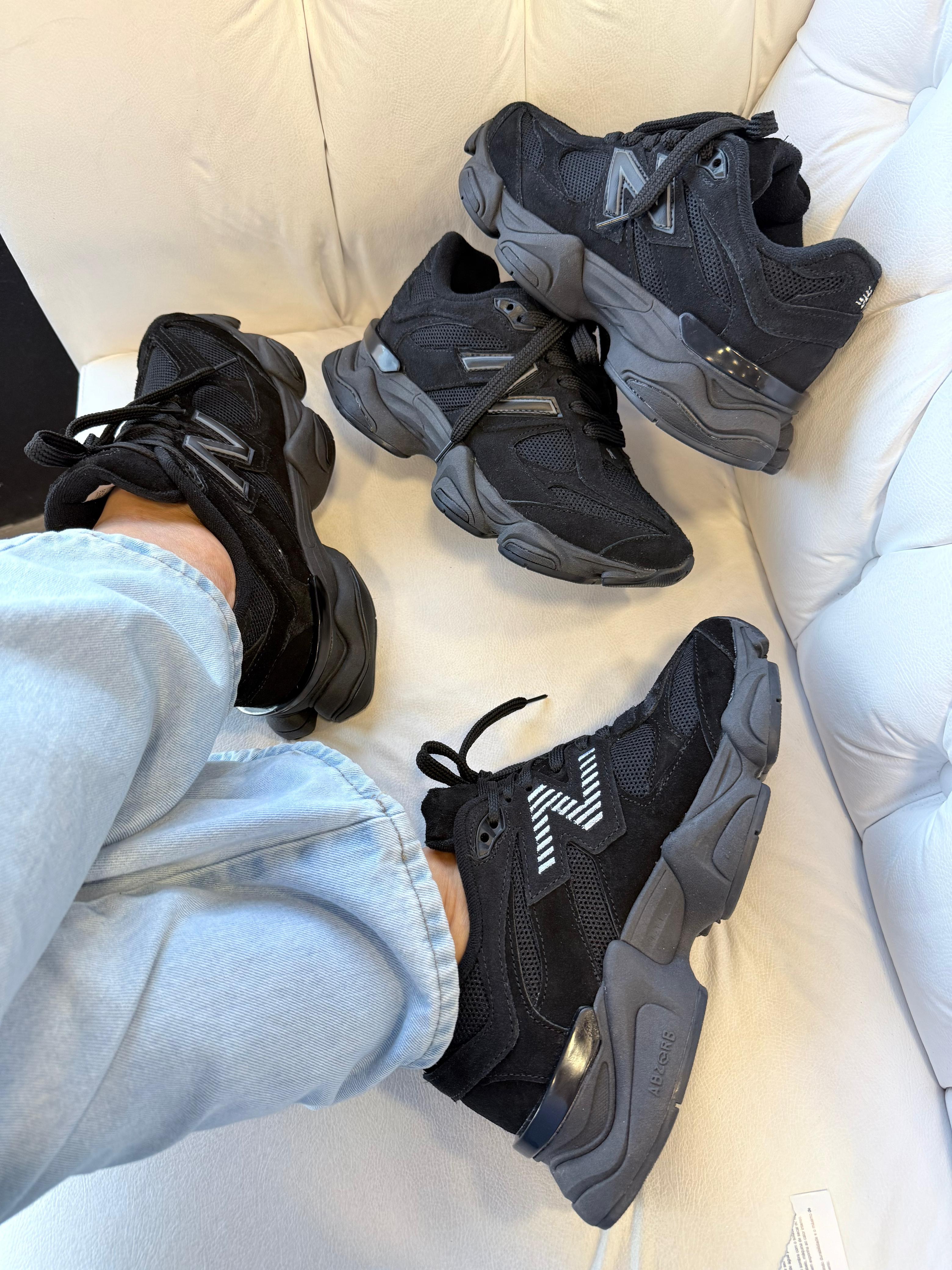 Tênis Balance 9060 Preto Couro Legítimo