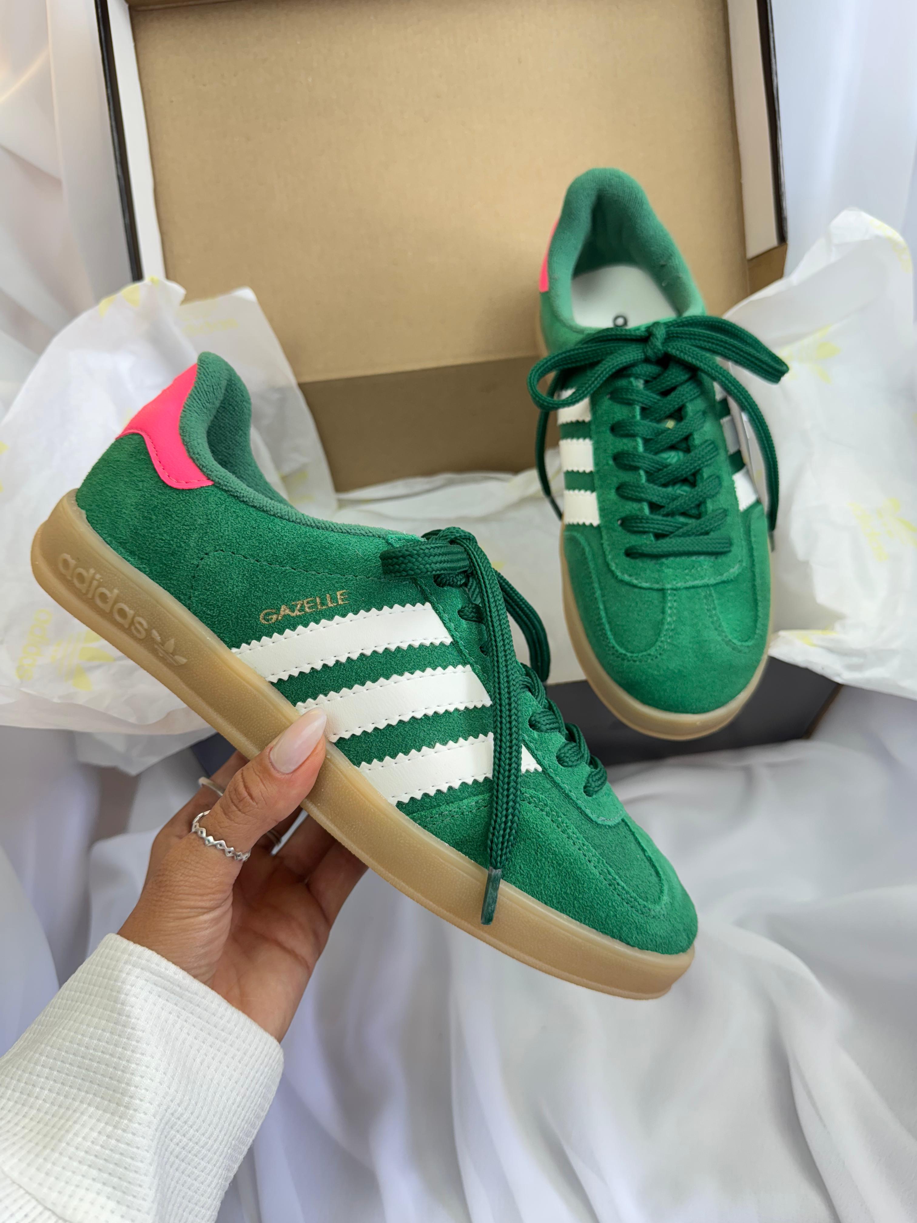 Tênis Gazelle Verde Camurça
