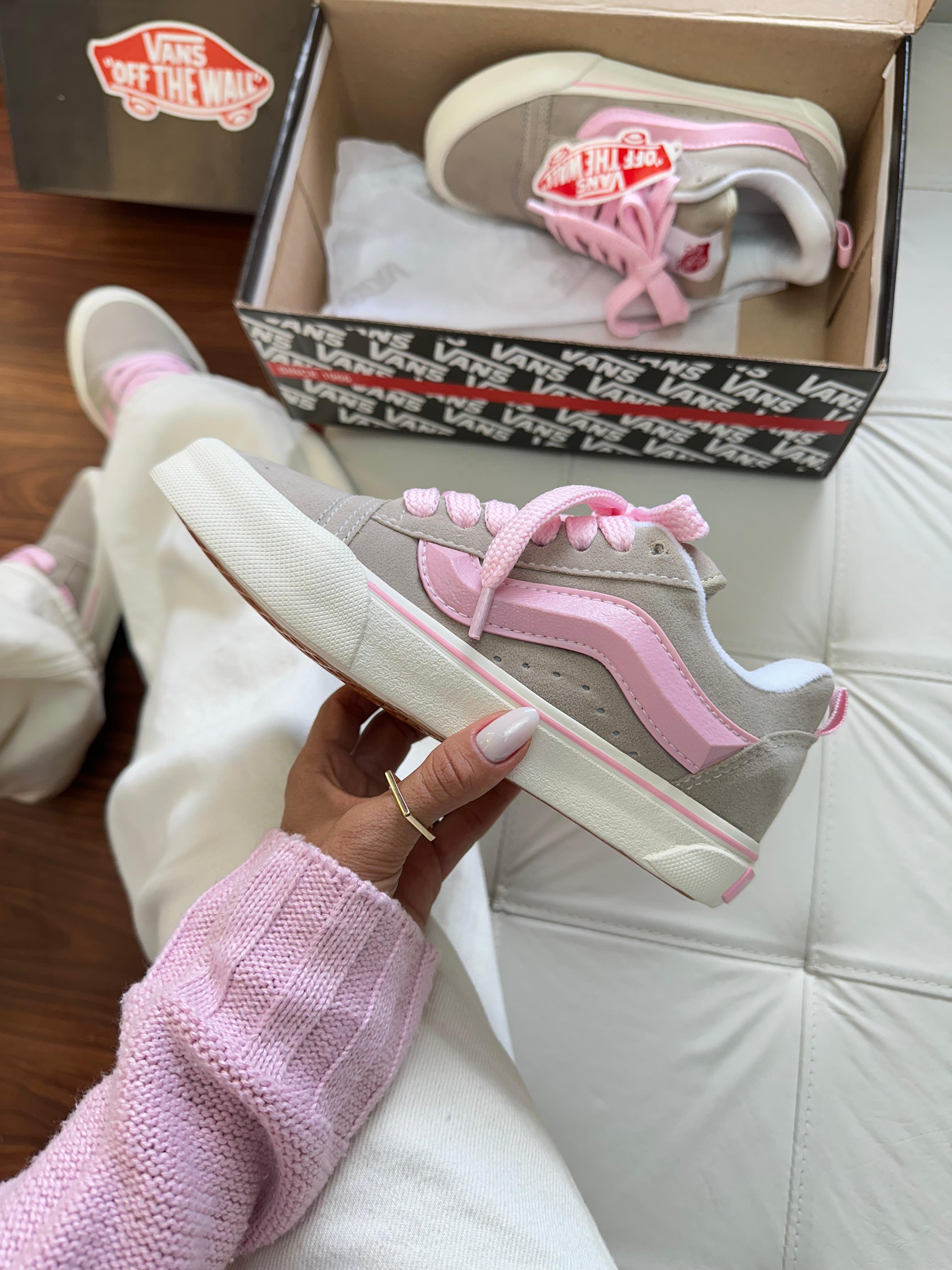 Tênis V. Knu Cinza Rosa Couro