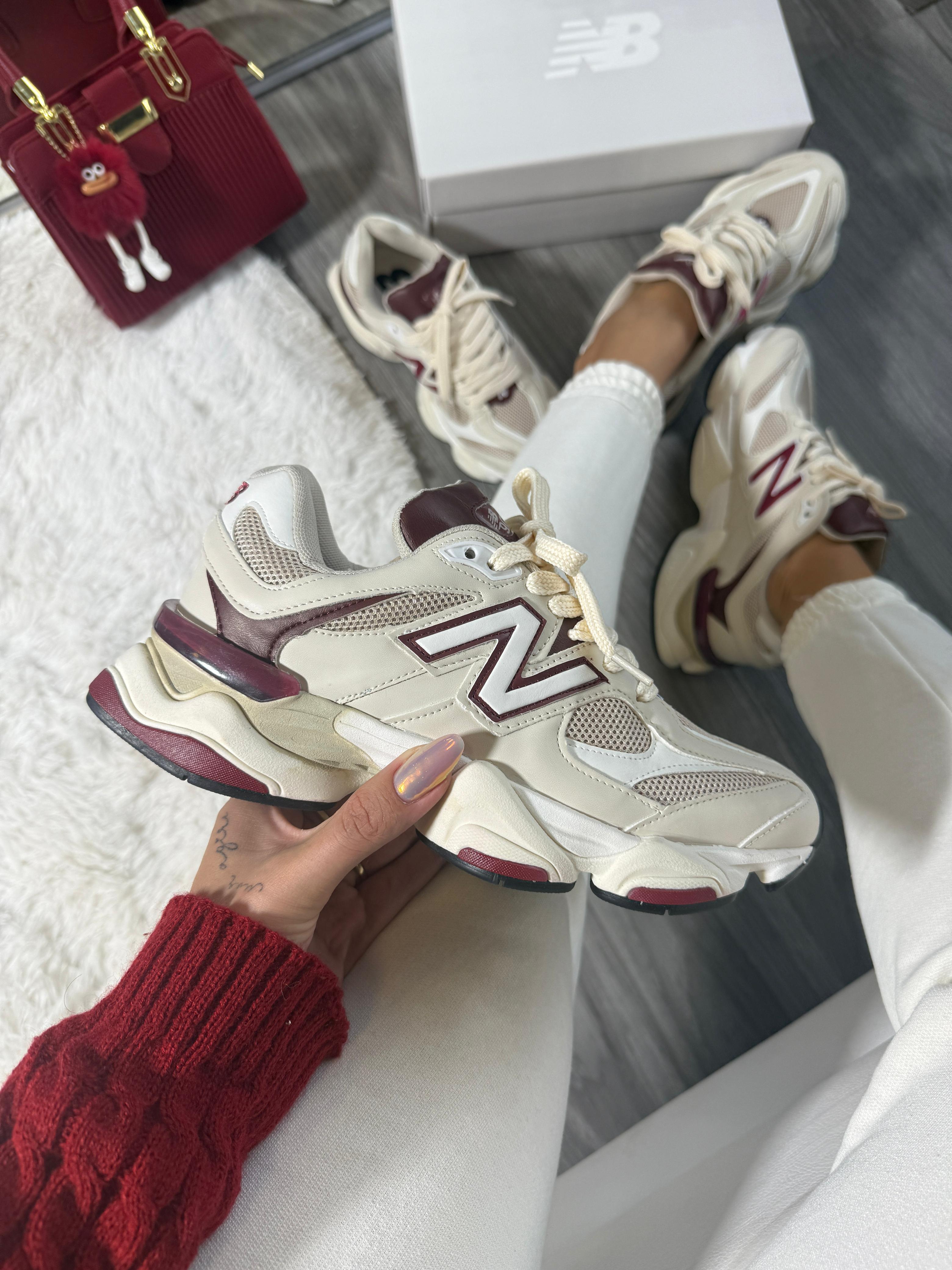 Tênis Balance 9060 Off Bordô Couro Legítimo