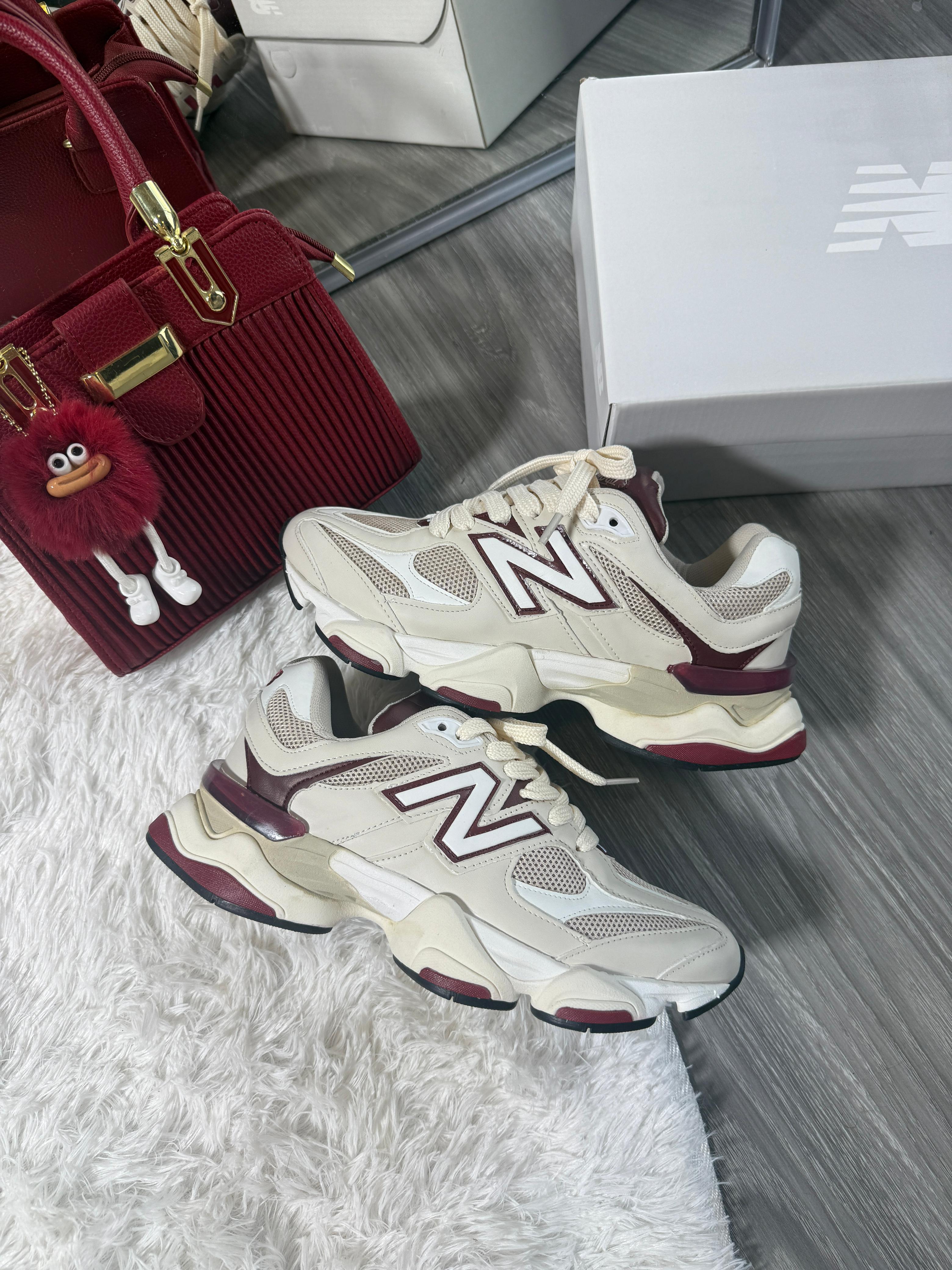 Tênis Balance 9060 Off Bordô Couro Legítimo