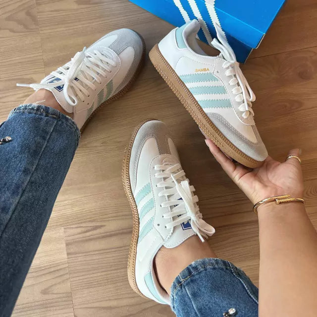 Tênis Branco Azul Samba Linha